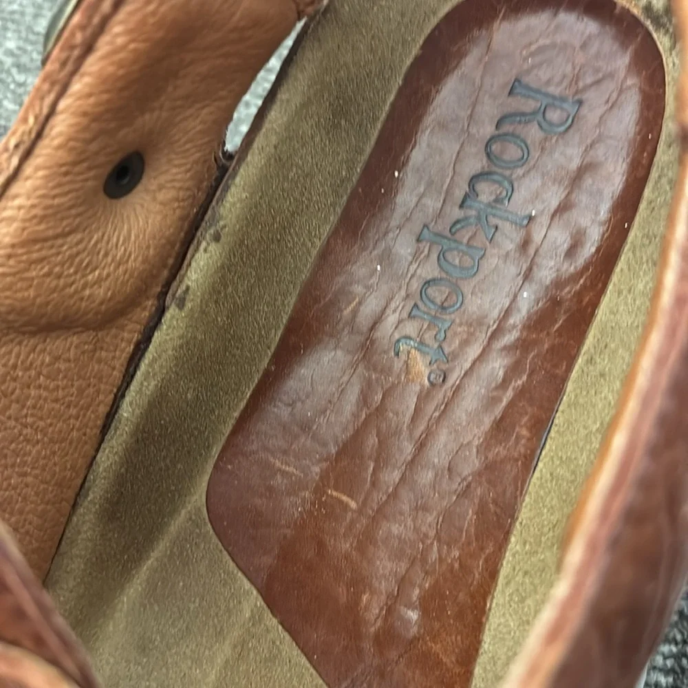Rockport #M1909‎ brown Leather Men’s Sandals Size 10